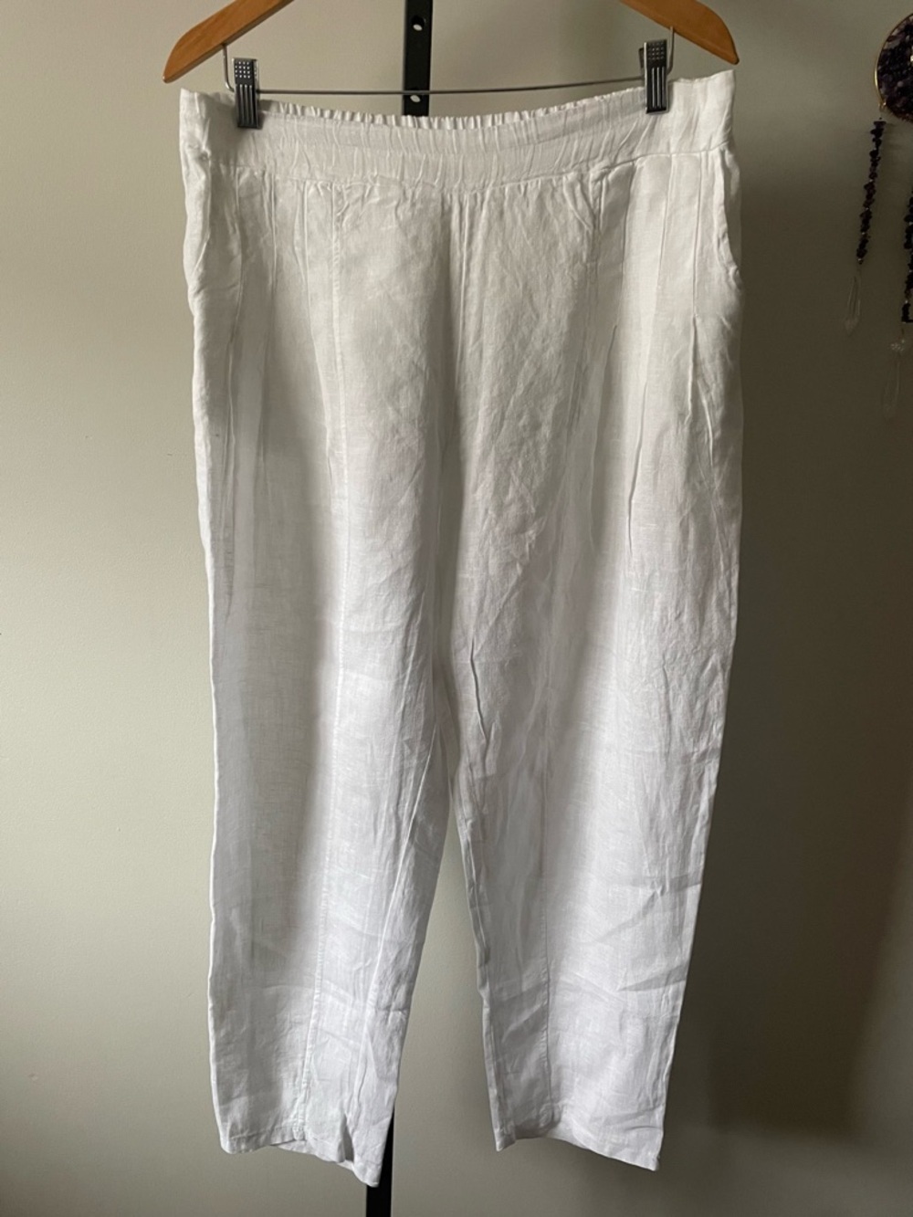100% Linen Italian White Pant Trouser Coastal